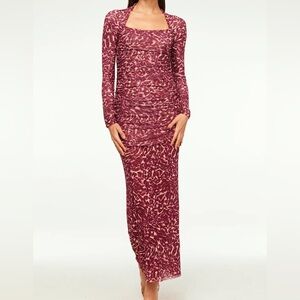 Misa Los Angeles Fuchsia Long Sleeve Dress